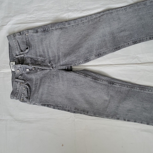 Agolde Nico highrise slim grey silver stretched button fly jeans size 23 - Picture 12 of 16
